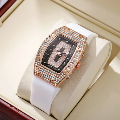 Women Silicone Jelly Quartz Tonneau Watch