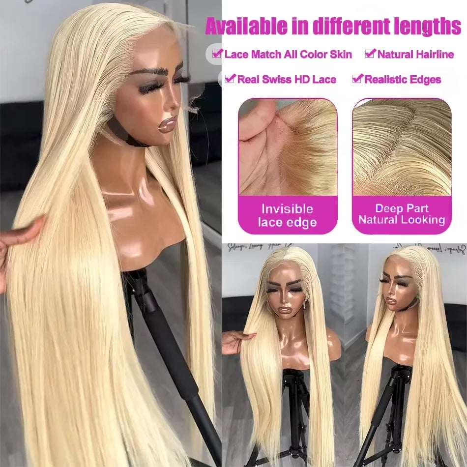 250% Density Honey Blonde Lace Front Wig 13x6 Human Hair