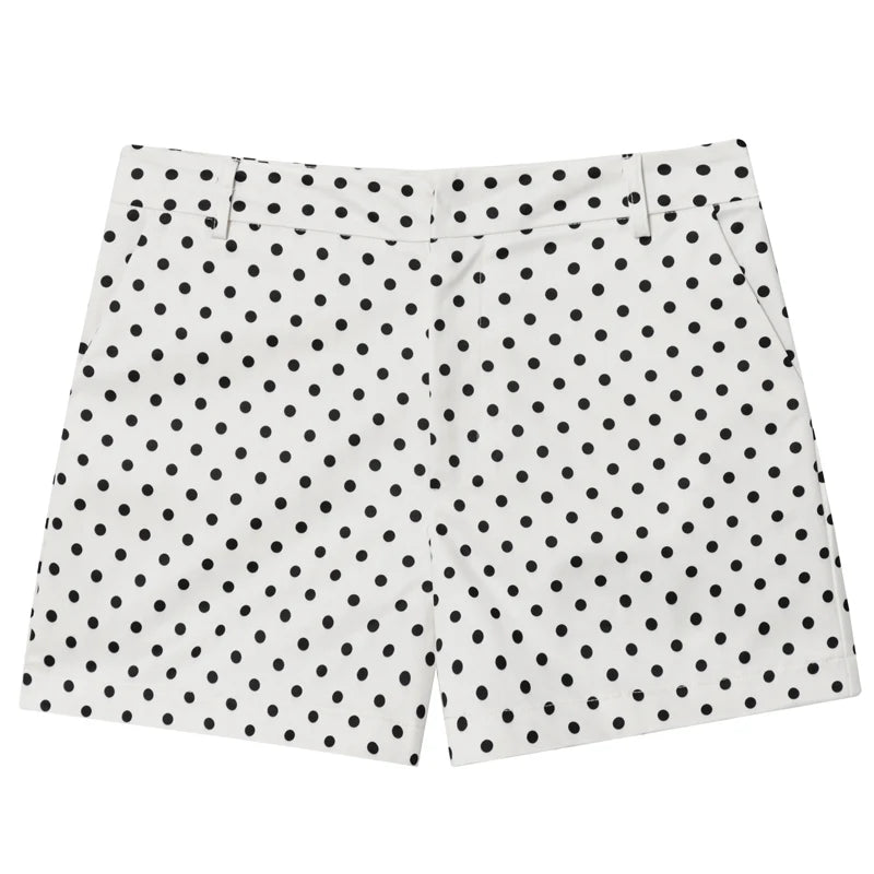 Polka Dot Bomber Jacket Women's Zip Up Crop Coat