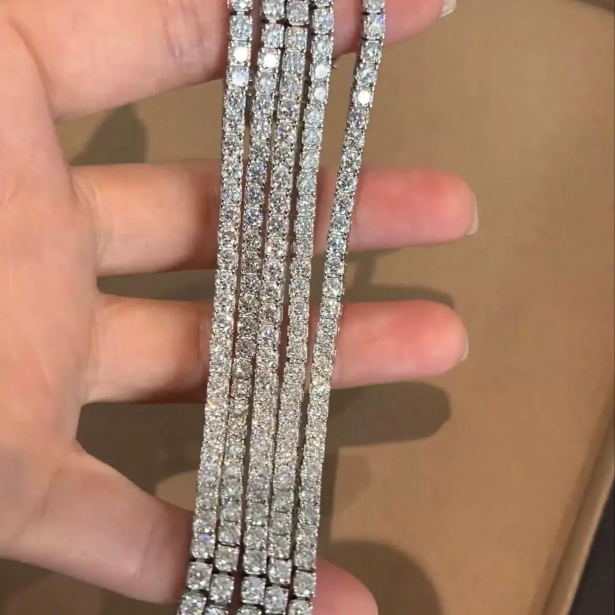 Moissanite Tennis Chain Bracelets 925 Sterling Silver
