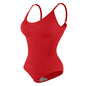 Women Seamless V-Neck Bodysuit Shapewear Red Blue