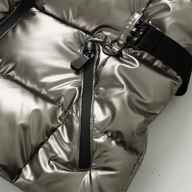 Women's Hooded Padded Winter Parka with Belt