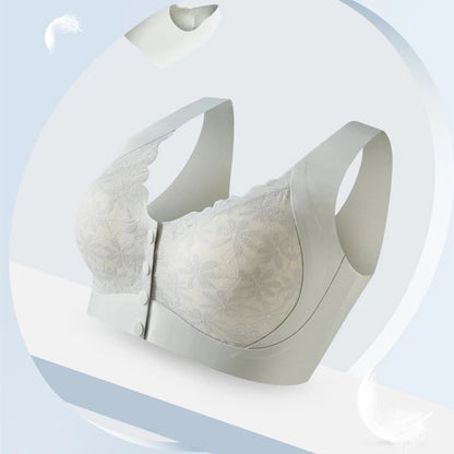 Seamless Lace Front-Button Bra for Women