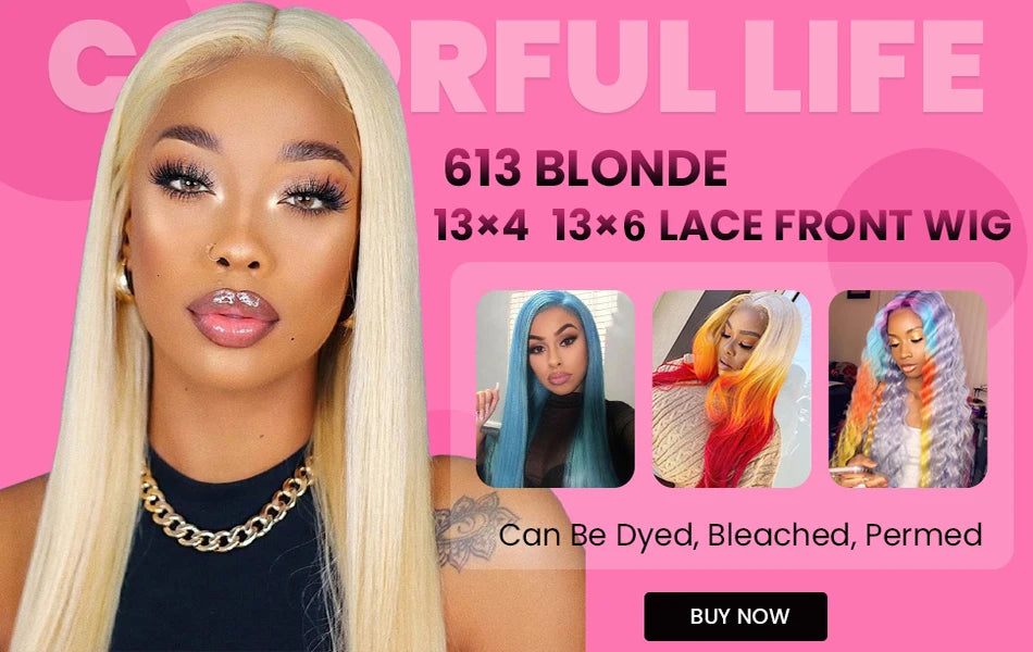 Blonde 613 Lace Front Human Hair Wig 40 Inch Straight
