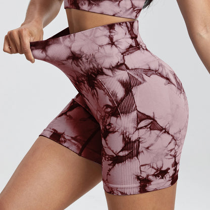Tie Dye High Waist Gym Shorts for Women