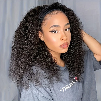 Afro Kinky Curly Wig with Headband 200% Density