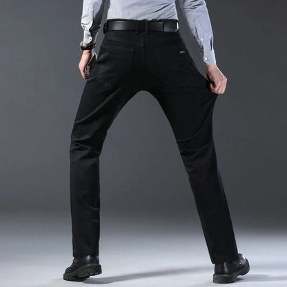 Men's Slim Black Denim Jeans with Slight Stretch