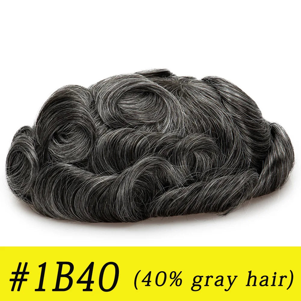 Thin Skin 0.03mm Natural Hair Toupee for Men