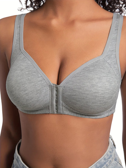 Women's Wire-Free Front Closure Full Coverage Bra