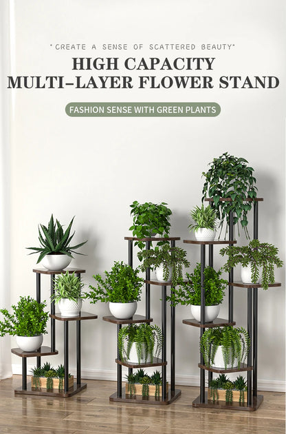 Wooden 6 Tier Plant Stand for Indoor Display
