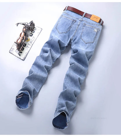 Light Blue Slim Jeans for Men in Stretch Denim