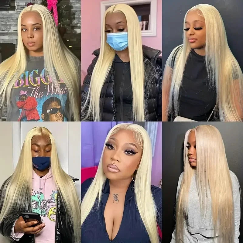 Transparent 613 Blonde Straight Lace Front Wig 13x4 13x6