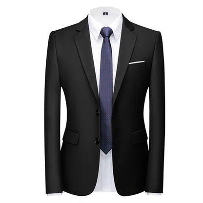 Men's Solid Color Formal Suit Jacket Slim Fit Blazer
