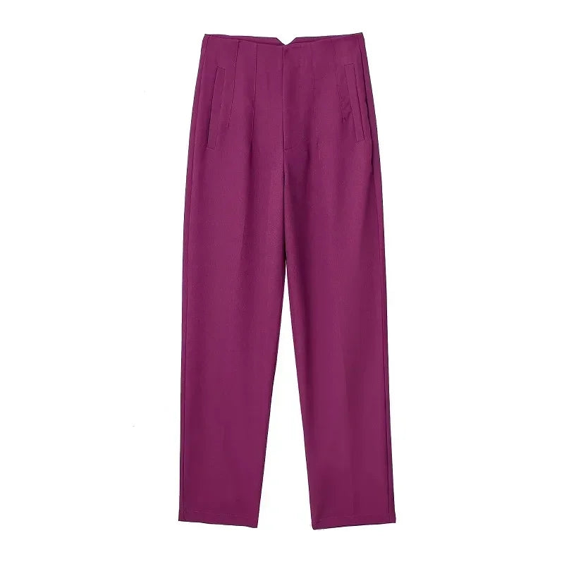 High Waist Pencil Pants for Women in Black and Pink