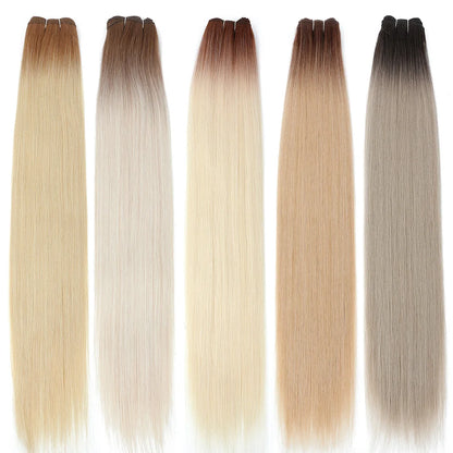 30 Inch Bone Straight Synthetic Hair Bundles Piano Blonde Ombre