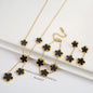 18k Gold-Plated Five-Leaf Flower Jewelry Set
