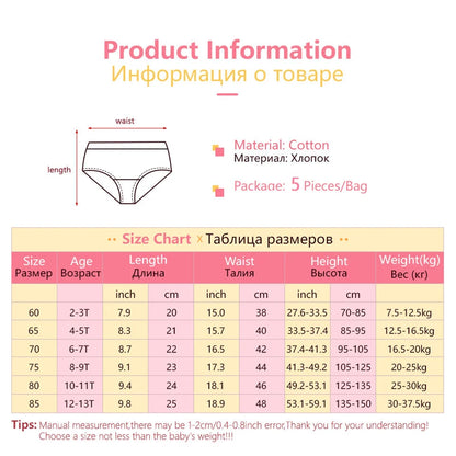 Girls Cotton Unicorn Cartoon Briefs Soft Underwear