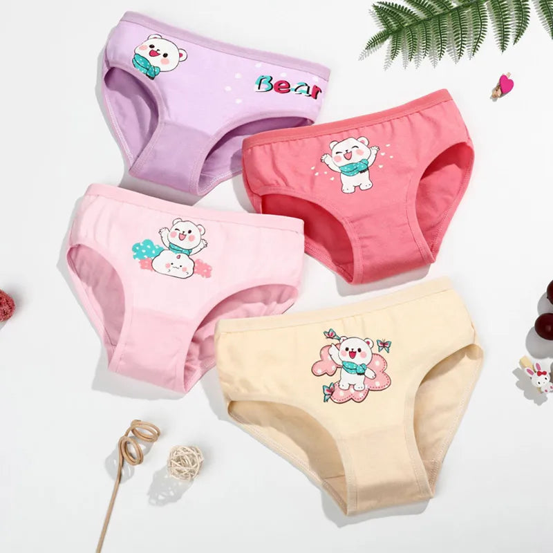 Cotton Cartoon Unicorn Print Girls Panties Set