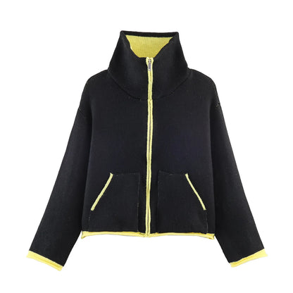 Casual Zipper Jacket Coat for Women in Polyester