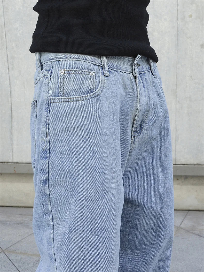 Men's Baggy Denim Jeans Casual Loose Straight Pants