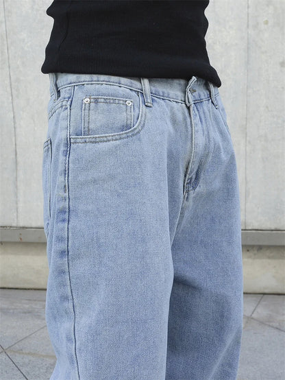 Men's Baggy Denim Jeans Casual Loose Straight Pants
