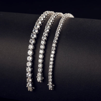 Moissanite Tennis Bracelet 2-6.5mm Rose Gold Silver