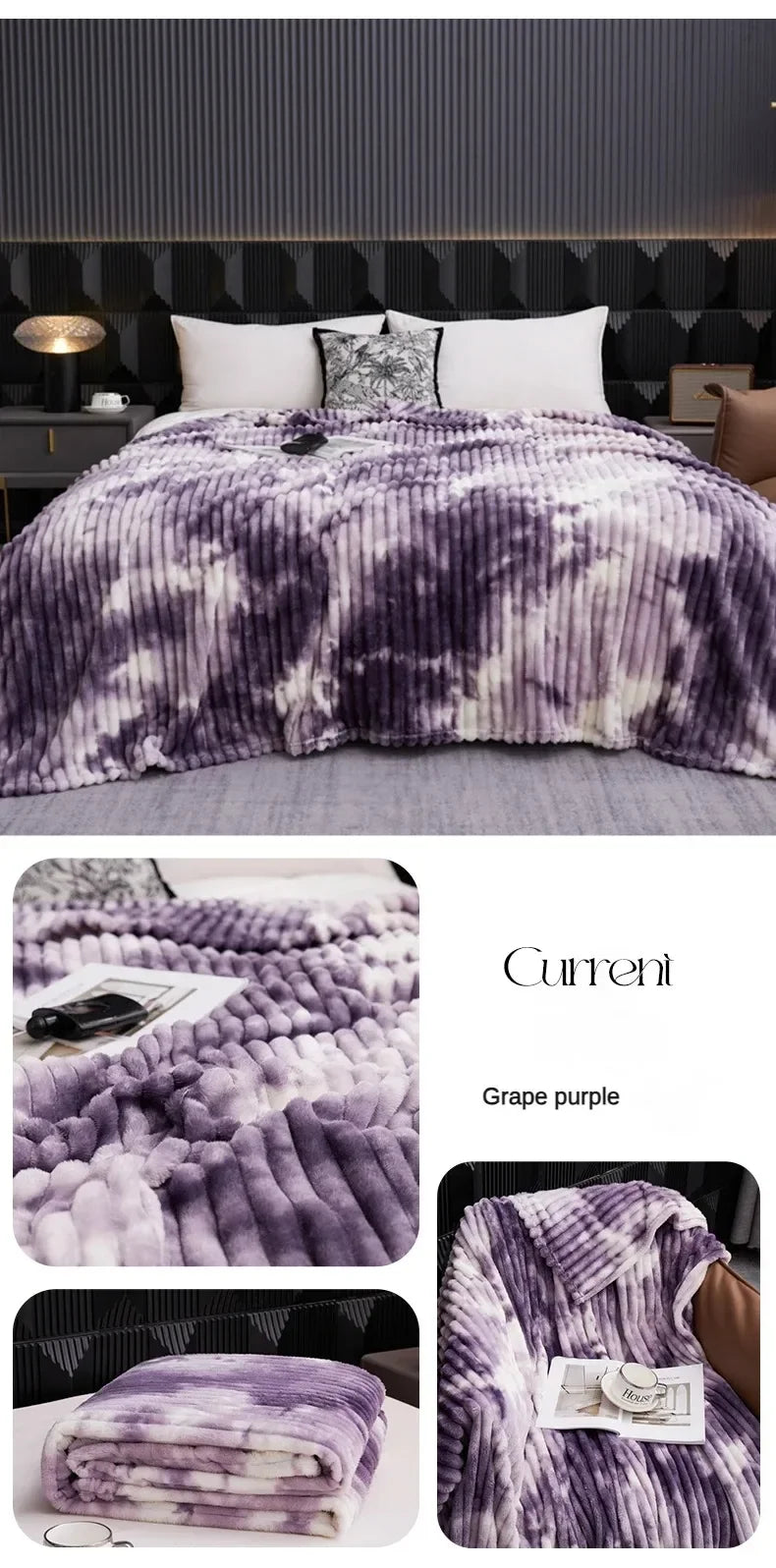 Tie Dye Flannel Fleece Blanket for Beds