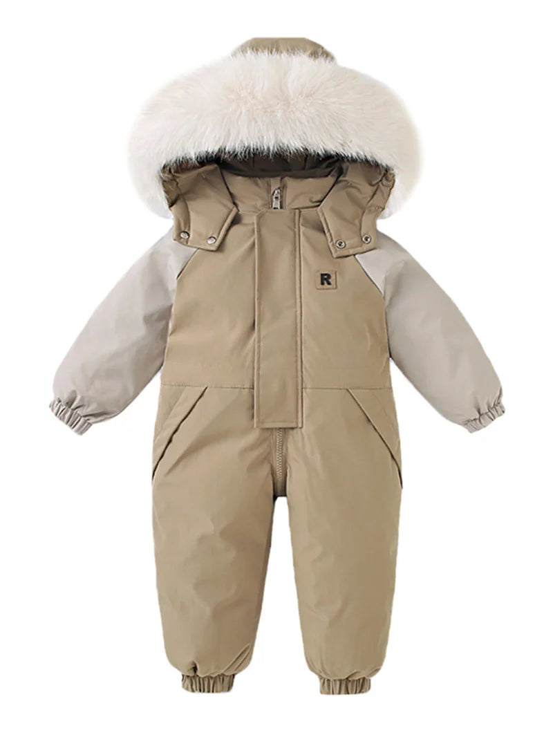 Children's Waterproof Hooded Ski Suit for Winter