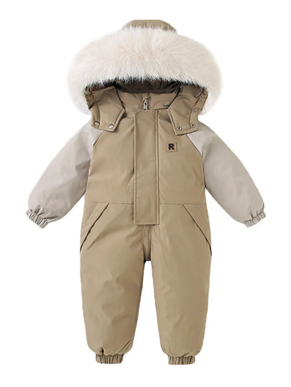 Children's Waterproof Hooded Ski Suit for Winter