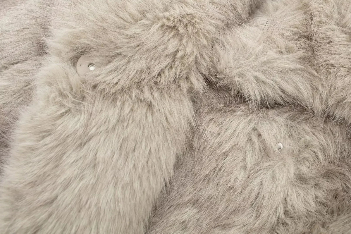 Cropped Faux Fur Jacket Coat for Women