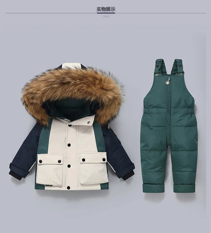 Warm Down Jacket Parka Snowsuit for Kids
