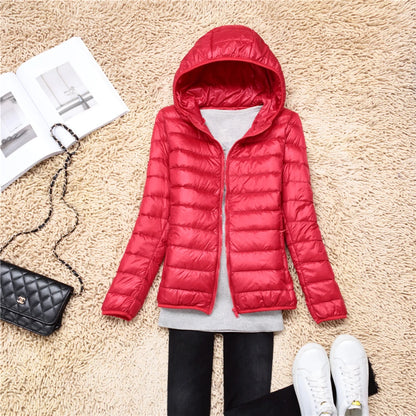 Women Hooded Puffer Jacket Plus Size Lightweight
