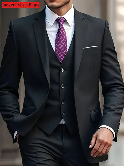 Slim Fit Black Tuxedo Suit Set for Men