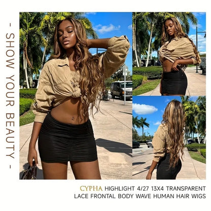 30 Inch Honey Blonde Ombre Lace Front Wig Human Hair