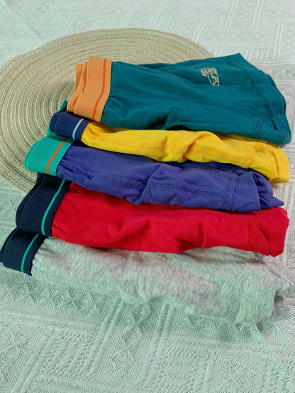 Boys Cotton Boxer Shorts 5-Pack for Ages 7-13