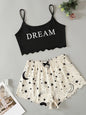 Women's Summer Pajamas Set Sleeveless Crop Top and Shorts