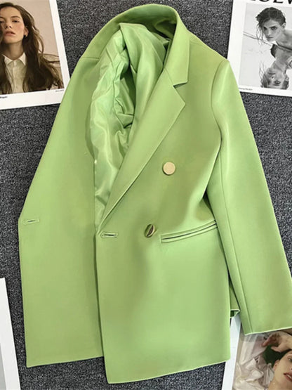 Elegant Women's Double Breasted Blazer Coat