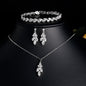 ZAKOL Brilliant Zirconia Leaf Jewelry Set for Women