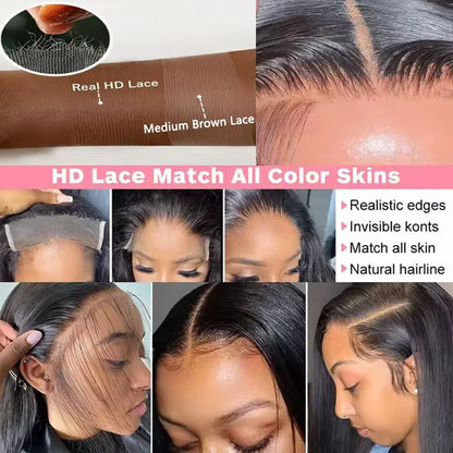 Bone Straight 30 Inch HD Lace Frontal Human Hair Wig