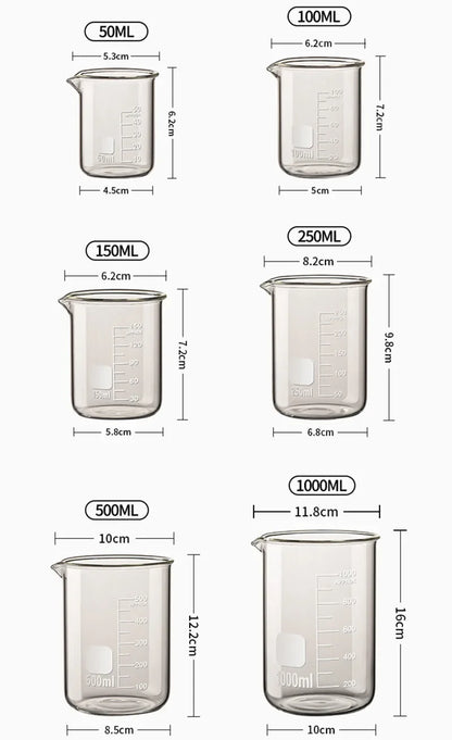 Glass Measuring Cup With Handle Heat-resistant 50-1000ml