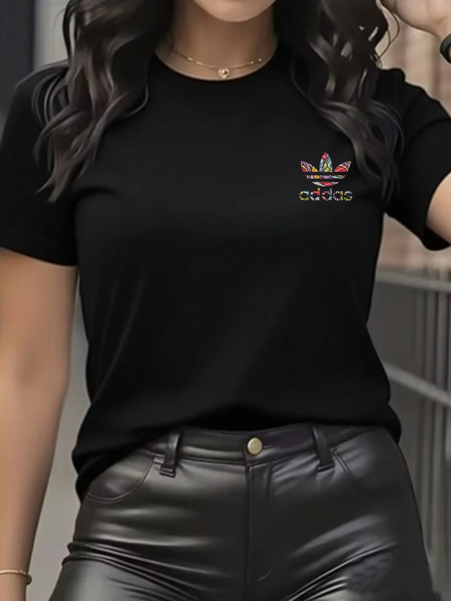 Cotton Round Neck T-Shirt for Women Slim Fit