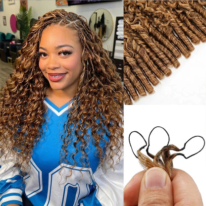 Burmese Curly Crochet Human Hair Extensions Natural Black