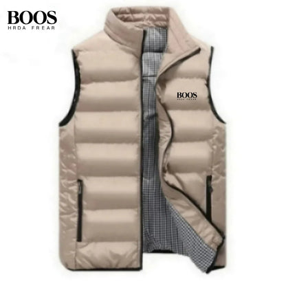 Men's Warm Embroidery Vest for Autumn and Winter