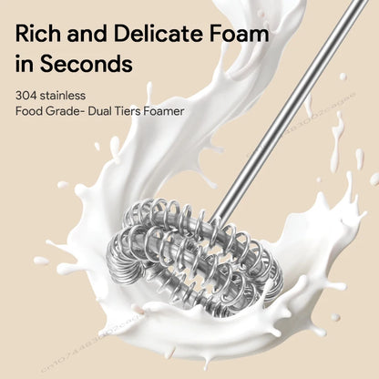 Electric Milk Frother Handheld USB Rechargeable Foam Maker