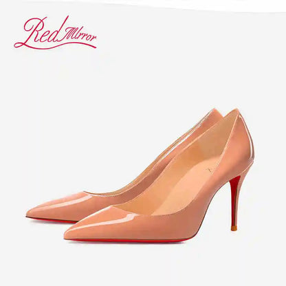 Black Patent Leather Pointed Toe High Heels