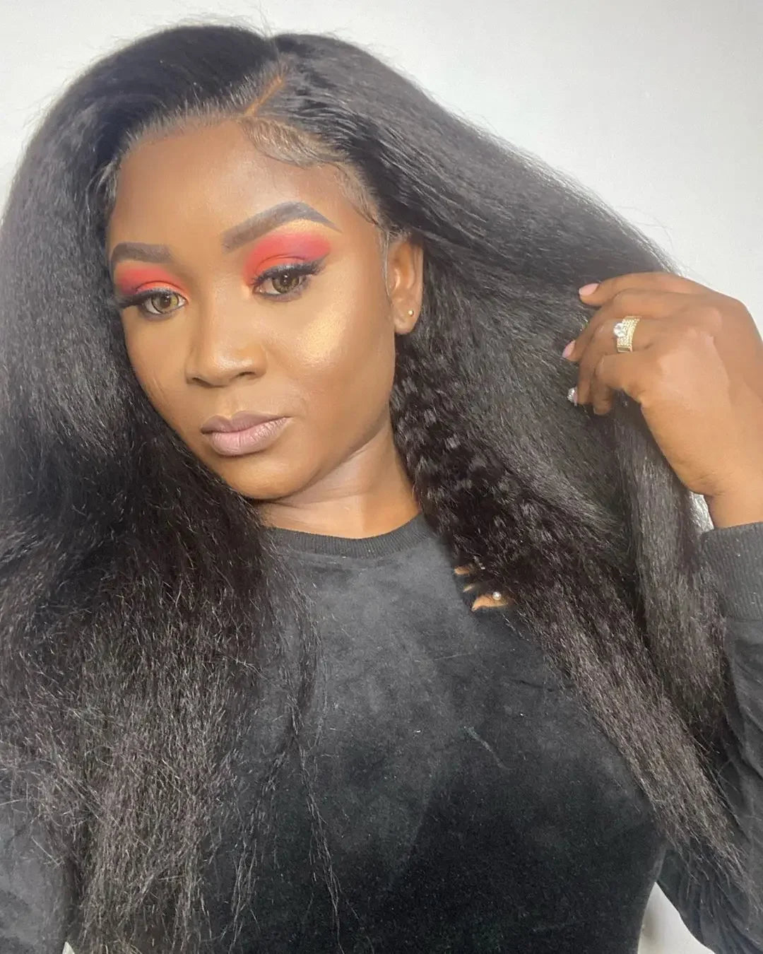 Kinky Straight V Part Wig 220% Density Human Hair