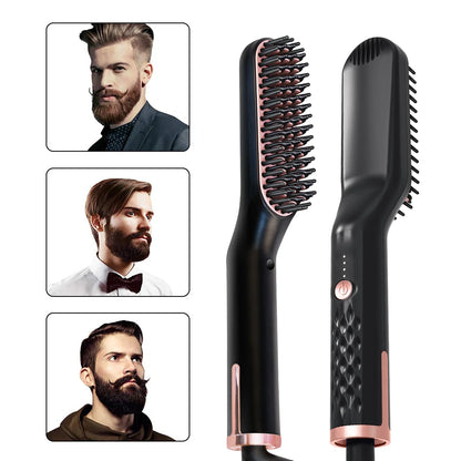 Men's Electric Beard Straightener Brush Wet and Dry Styler