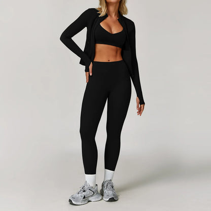 Yoga Suit Sports Set for Women Long Sleeve Athletic Wear