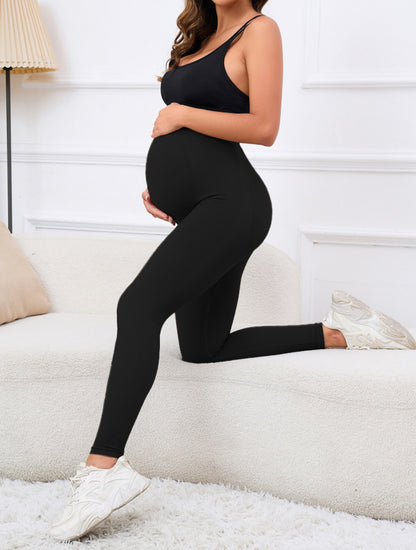 Womens Maternity Leggings Over Soft Polyester Activewear