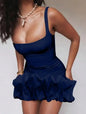 Women's Red Bodycon Mini Dress with Spaghetti Straps